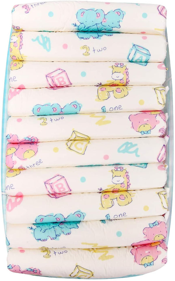 LPOW Adult diapers Adult Printed Diaper 10 Pieces (Large 36″-46″)